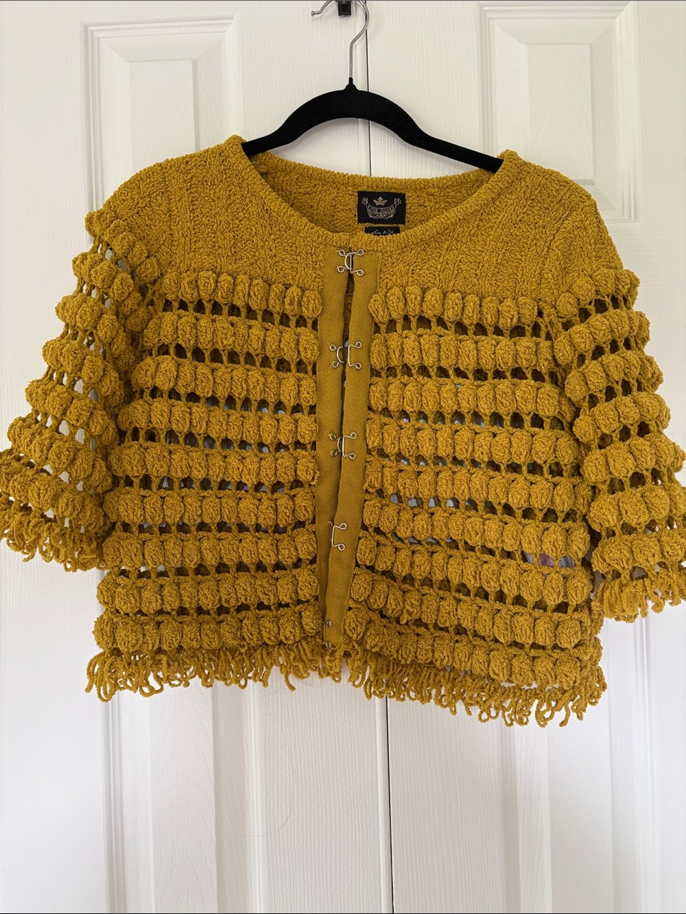River Island Mustard Crochet Openwork Jacket
